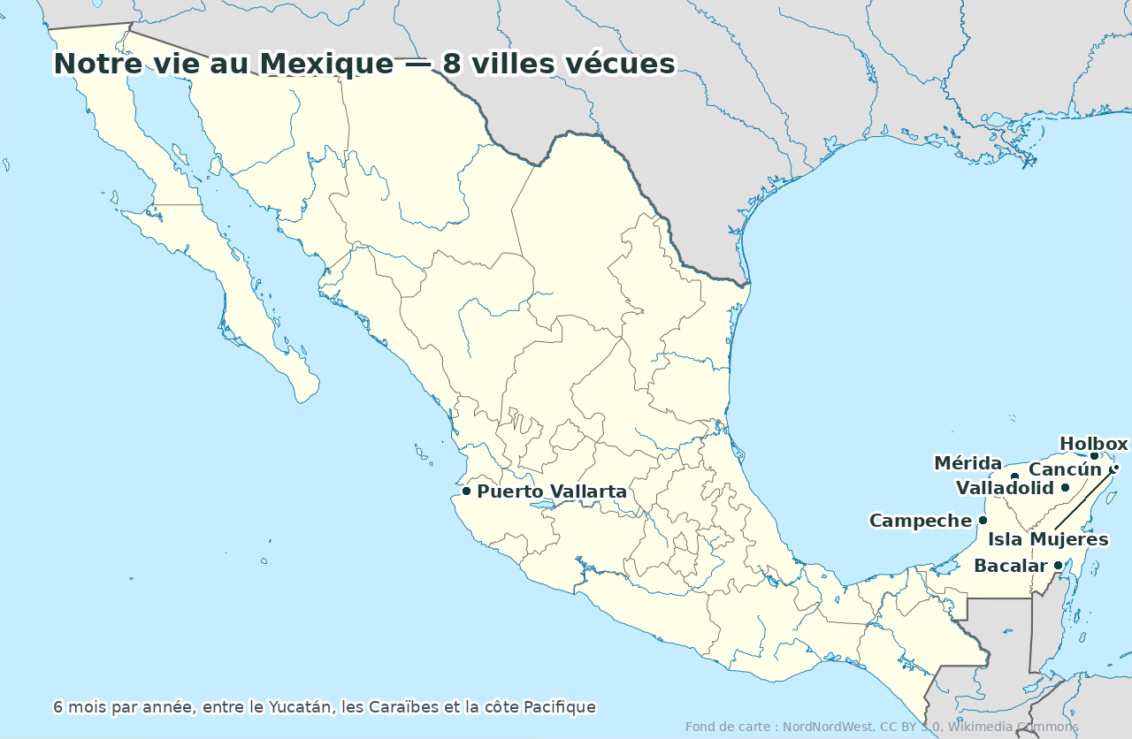 Carte du Mexique : les 8 villes où nous avons vécu