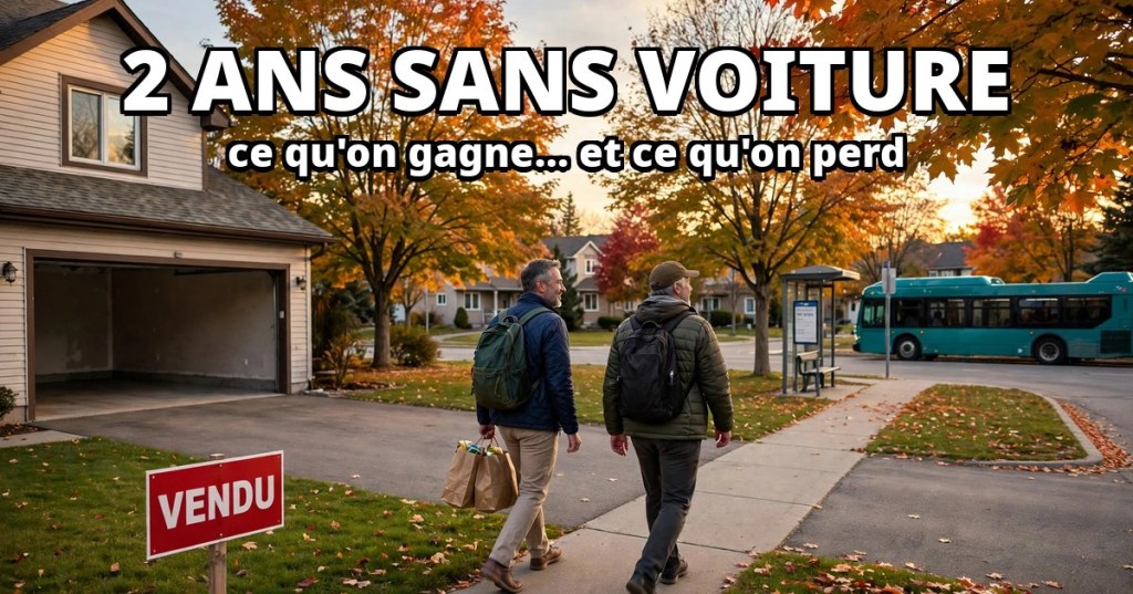 2 ans sans voiture : le garage vide et l’écriteau VENDU