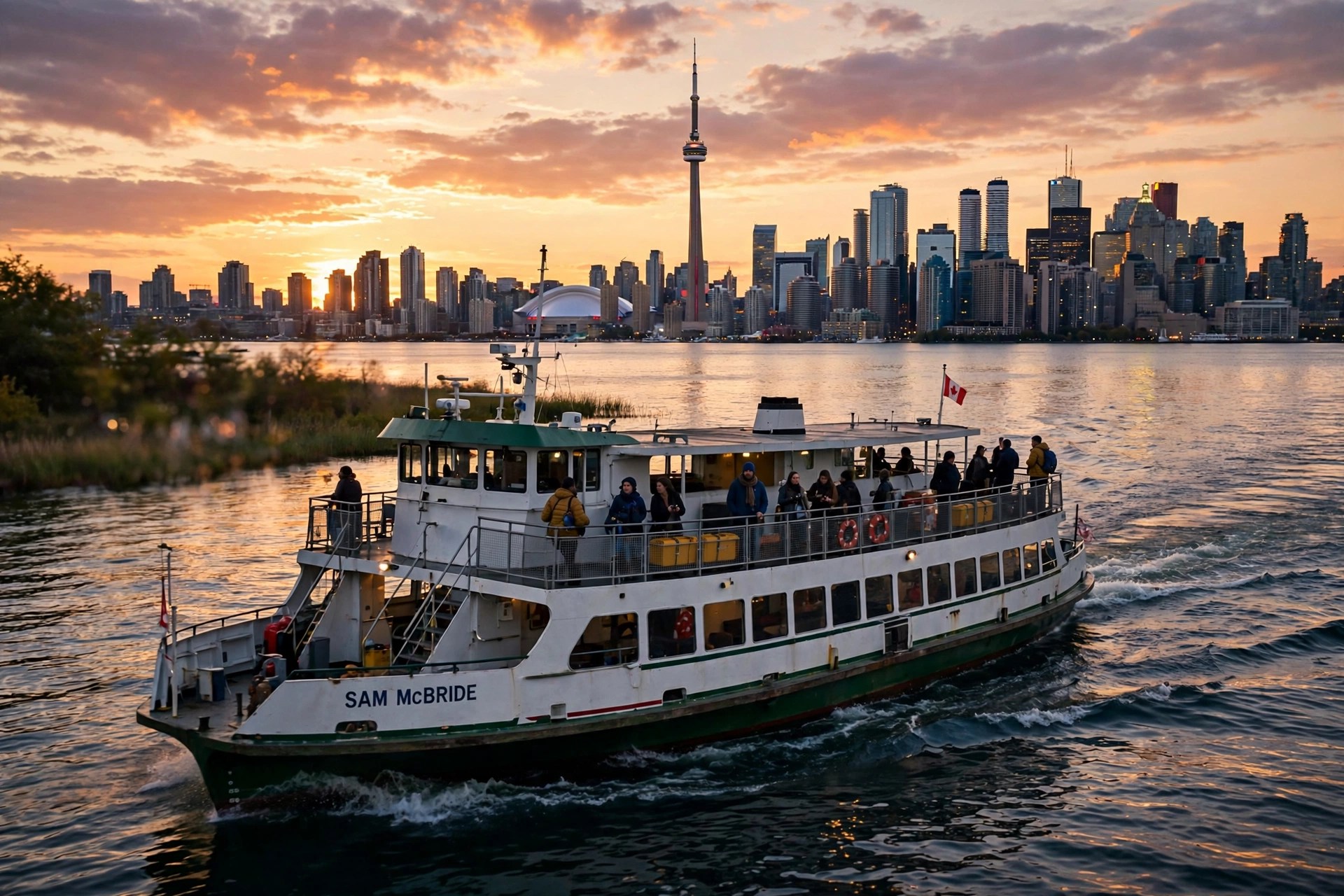 The Toronto skyline seen from the ferry, on the way to the Toronto Islands